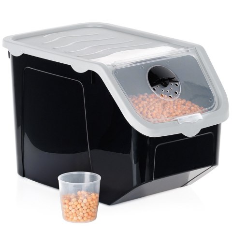 Pojemnik na warzywa i owoce ziemniaki cebulę z pokrywką czarny 12L VILDE 229160