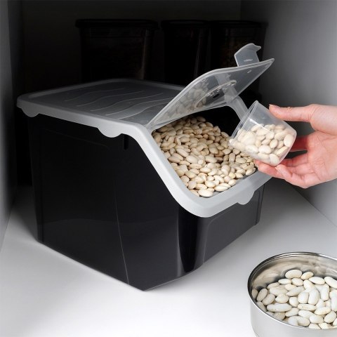 Pojemnik na warzywa i owoce ziemniaki cebulę z pokrywką czarny 12L VILDE 229160