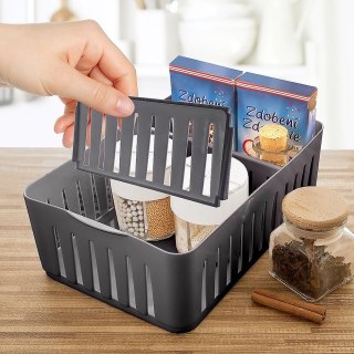 Pojemnik organizer na przyprawy do szuflady z przegrodami szary ORION 731616