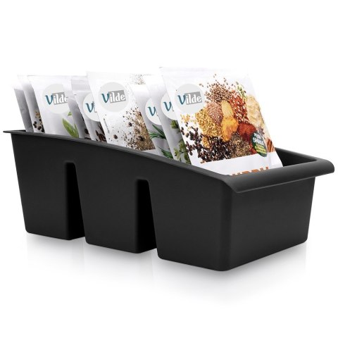 Pojemnik organizer na przyprawy torebki do szuflady pojemniki czarny VILDE 229047-C