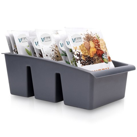 Pojemnik organizer na przyprawy torebki do szuflady pojemniki szary VILDE 229047-S
