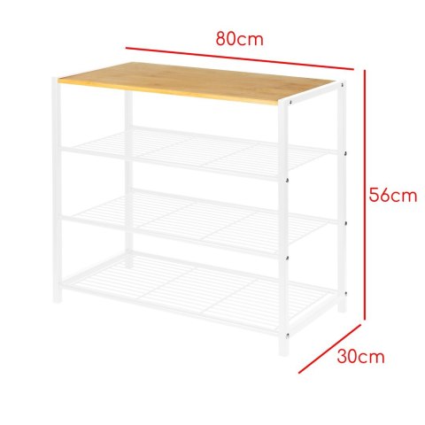PÓŁKA REGAŁ STOJAK NA BUTY 4-POZIOMOWA 80X30X56CM BRUNBESTE BB-3557