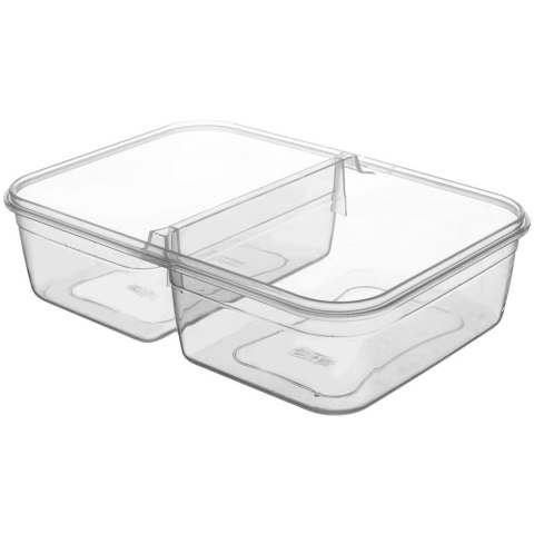 Pojemnik plastikowy na żywność z pokrywką i uszczelką dzielony 2L ORION 127157