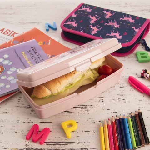 Pojemnik śniadaniowy na śniadanie żywność lunch box różowy 500ml ORION 154043