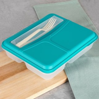 Pojemnik śniadaniowy na śniadanie żywność lunchbox dzielony ze sztućcami 1.3L EXCELLENT HOUSEWARE 229166