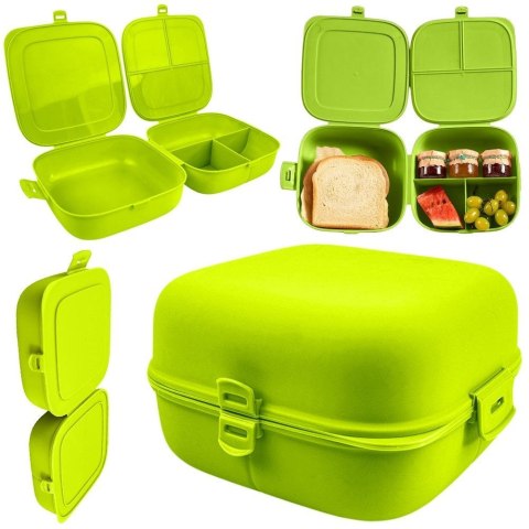 Pojemnik śniadaniowy obiadowy lunchbox z przegródkami zielony 2x700ml VILDE 259324