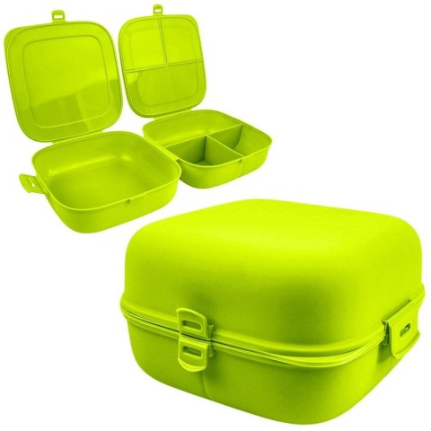 Pojemnik śniadaniowy obiadowy lunchbox z przegródkami zielony 2x700ml VILDE 259324