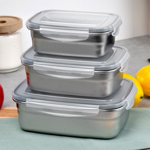 Pojemnik stalowy na żywność z pokrywką i uszczelką 700 ml EXCELLENT HOUSEWARE 229213