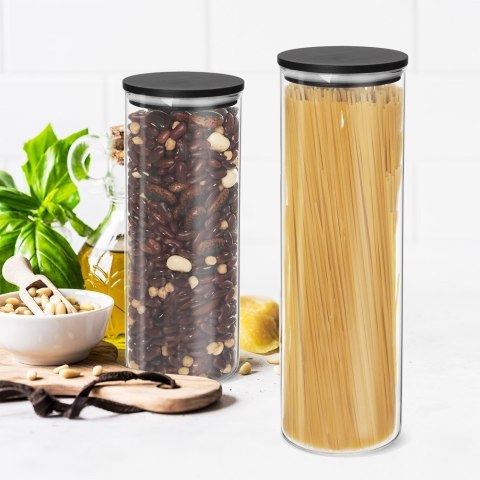 Pojemnik szklany na produkty sypkie suche z pokrywką i uszczelką 1.2L ORION 127580