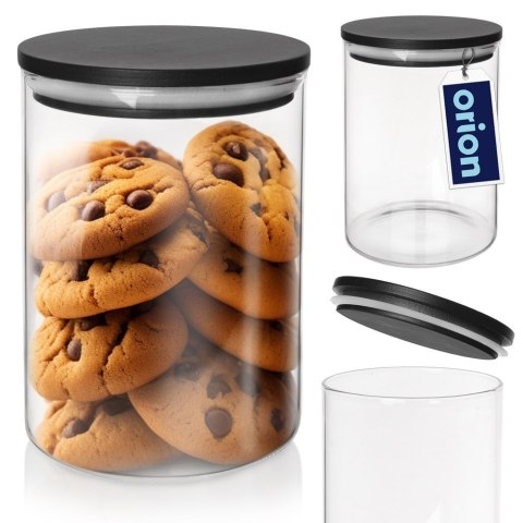 Pojemnik szklany na produkty sypkie suche z pokrywką i uszczelką 600 ml ORION 127578