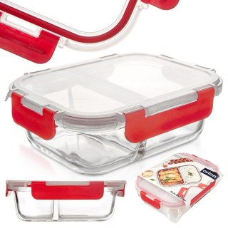 Pojemnik szklany żaroodporny na żywność z pokrywką dzielony 1.3L ORION 129229