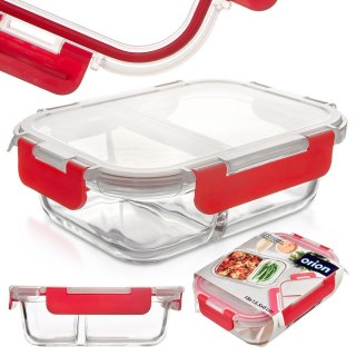 Pojemnik szklany żaroodporny na żywność z pokrywką dzielony 550ml ORION 129227