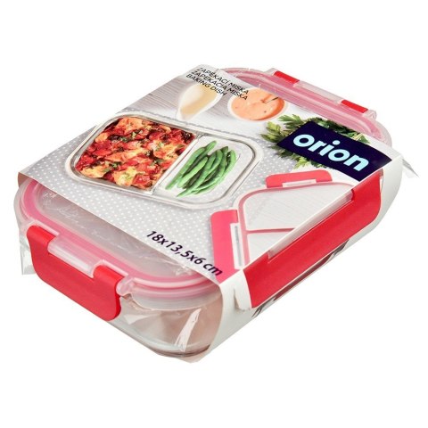 Pojemnik szklany żaroodporny na żywność z pokrywką dzielony 550ml ORION 129227