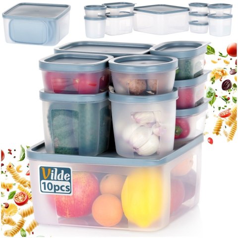 Pojemniki do przechowywania żywności z pokrywką 10-ele VILDE 259632