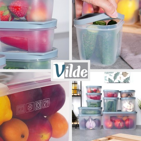 Pojemniki do przechowywania żywności z pokrywką 10-ele VILDE 259632