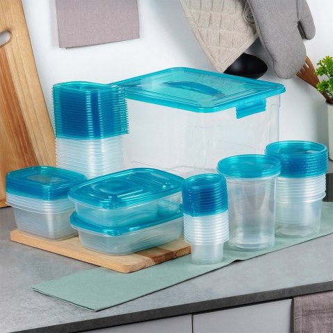 Pojemniki do przechowywania żywności z pokrywką 9 rozmiarów 50 sztuk VILDE 229239