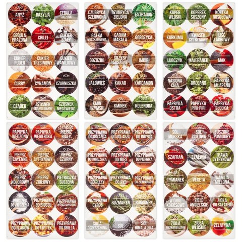 Pojemniki na przyprawy 24 szt 100ml pojemnik szklany + 90 etykiety VILDE 229194