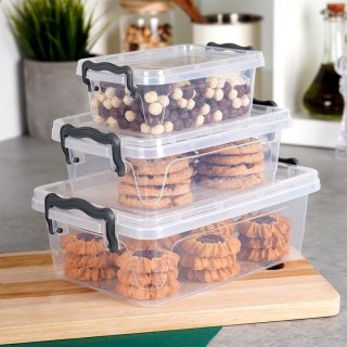 Pojemniki plastikowe na żywność z pokrywką 0.6/1.2/2L 3 sztuki ORION 126025