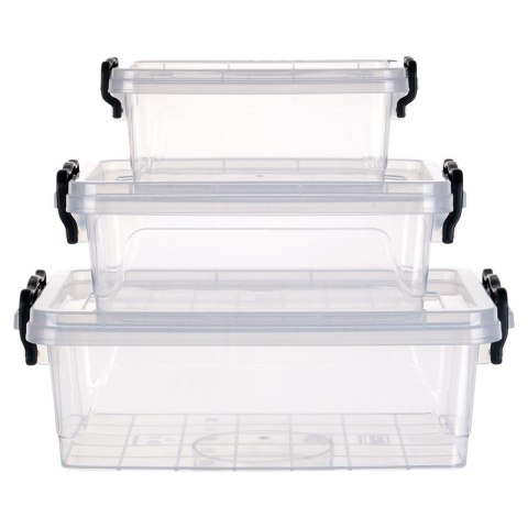 Pojemniki plastikowe na żywność z pokrywką 0.6/1.2/2L 3 sztuki ORION 126025