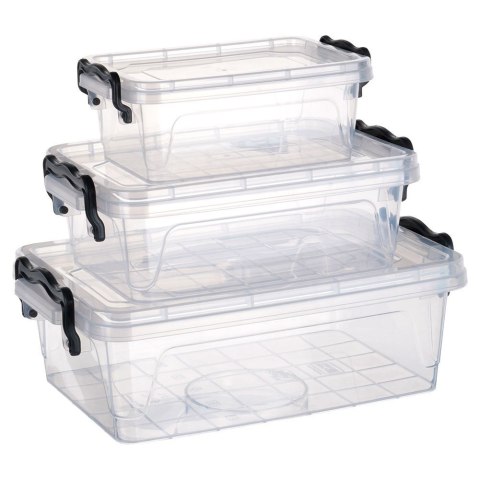 Pojemniki plastikowe na żywność z pokrywką 0.6/1.2/2L 3 sztuki ORION 126025