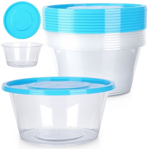 Pojemniki plastikowe na żywność z pokrywką 650 ml komplet 10-ele VILDE 259274