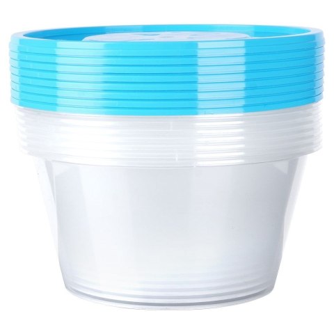 Pojemniki plastikowe na żywność z pokrywką 650 ml komplet 10-ele VILDE 259274