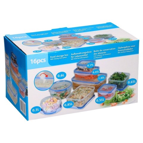 Pojemniki plastikowe na żywność z pokrywką i uszczelką 8-ele VILDE 229124