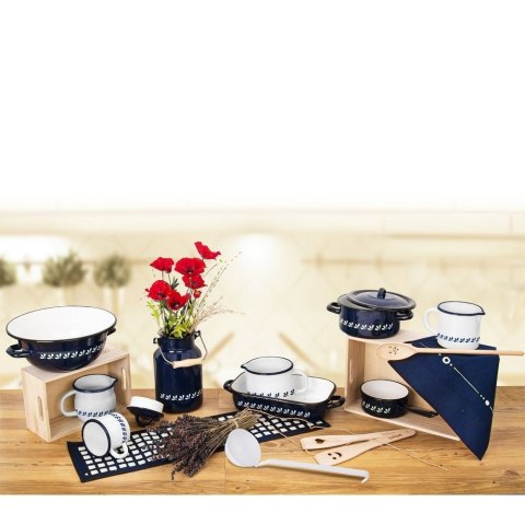 Pokrywka emaliowana do garnka patelni garnków niebieska MODROBILA 12cm ORION 126317