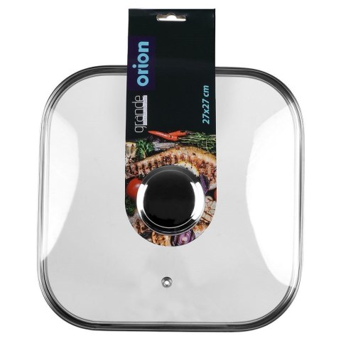 Pokrywka szklana kwadratowa duża do garnka patelni 27x27cm GRANDE ORION 126316