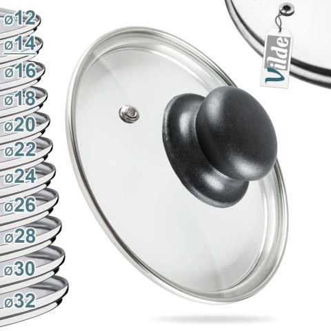 Pokrywka szklana żaroodporna do garnka garnków patelni 14cm VILDE 199021