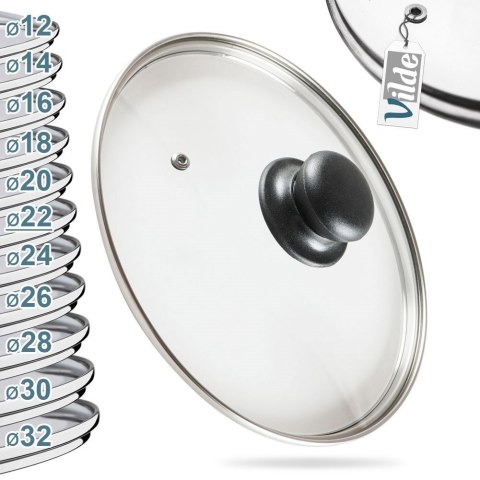 Pokrywka szklana żaroodporna do garnka garnków patelni 22cm VILDE 199025