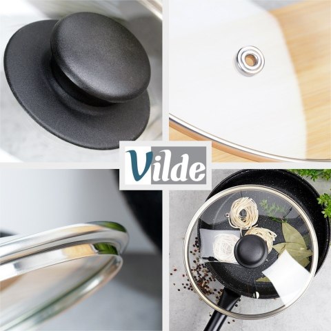 Pokrywka szklana żaroodporna do garnka garnków patelni 24cm VILDE 199026