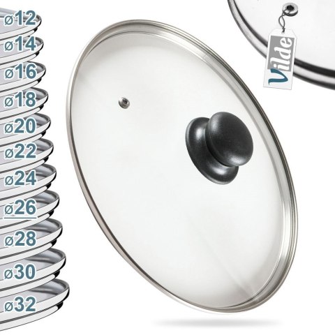 Pokrywka szklana żaroodporna do garnka garnków patelni 26cm VILDE 199027