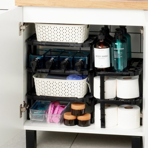 Półka kuchenna czarna organizer na blat 31x22x14.5 / 11.5cm VILDE 229206