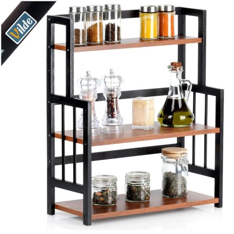 Półka kuchenna drewniana 3-poziomowa organizer 41.5x18.5x50cm VILDE 229198