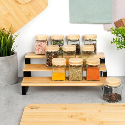 Półka kuchenna drewniana 3-poziomowa organizer kuchenny 32x23.5x9.6cm VILDE 229202