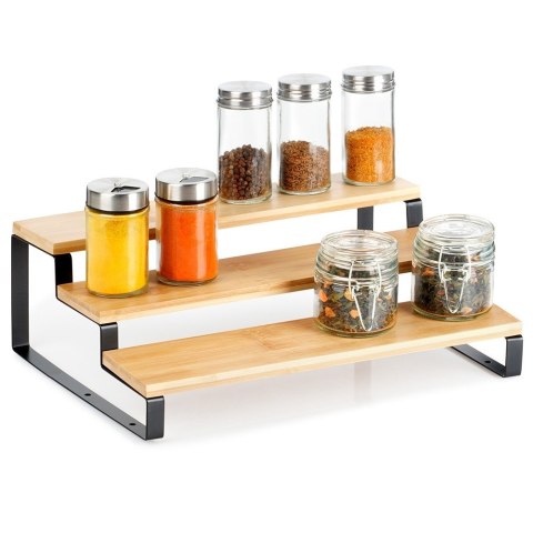 Półka kuchenna drewniana 3-poziomowa organizer kuchenny 32x23.5x9.6cm VILDE 229202