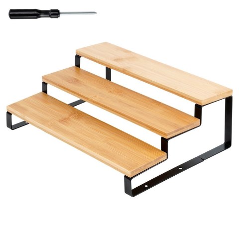 Półka kuchenna drewniana 3-poziomowa organizer kuchenny 32x23.5x9.6cm VILDE 229202