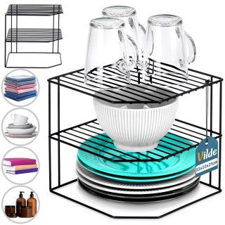 Półka kuchenna metalowa do szafki narożna 3-poziomy czarna VILDE 229107