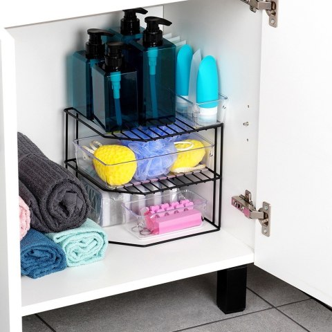 Półka kuchenna metalowa do szafki narożna 3-poziomy czarna VILDE 229107