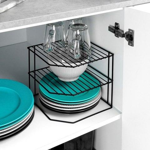Półka kuchenna metalowa do szafki narożna 3-poziomy czarna VILDE 229107