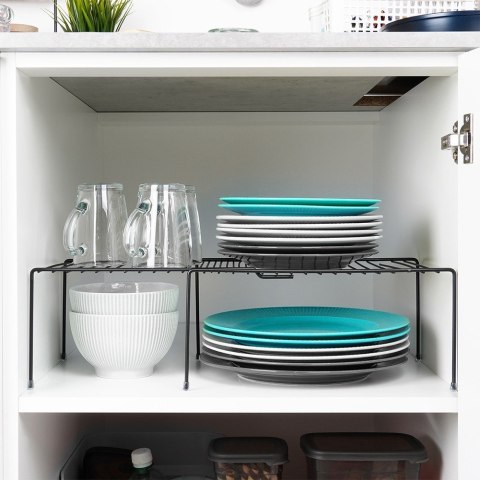 Półka kuchenna metalowa do szafki regulowana rozsuwana 34.5-48cm czarna VILDE 229106