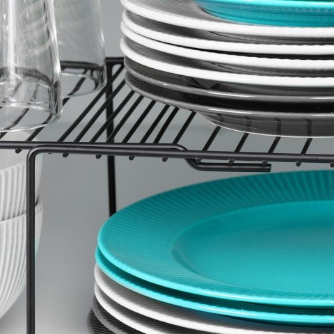 Półka kuchenna metalowa do szafki regulowana rozsuwana 34.5-48cm czarna VILDE 229106