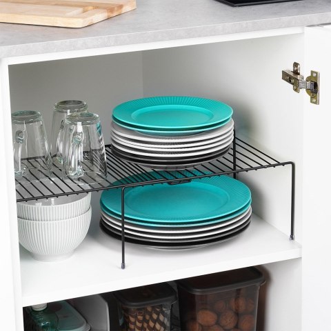 Półka kuchenna metalowa do szafki regulowana rozsuwana 34.5-48cm czarna VILDE 229106
