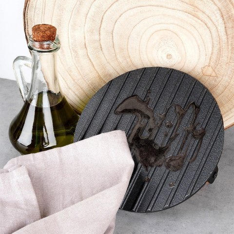 Prasa praska do burgerów steków mięsa na grilla żeliwna 17.5cm CAST LINE VILDE 259702