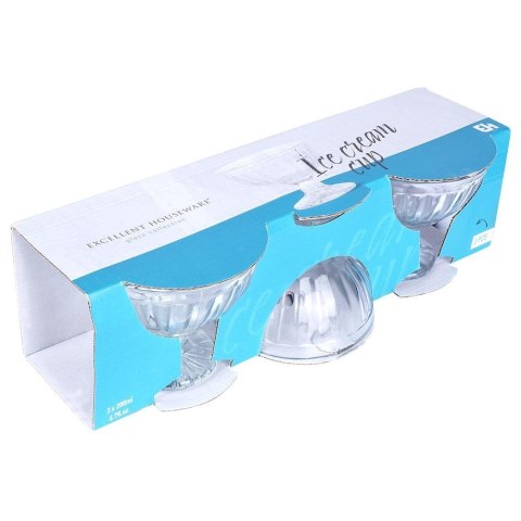Pucharki do lodów deserów deserków szklane 180ml 3-ele pucharek EXCELLENT HOUSEWARE 139350