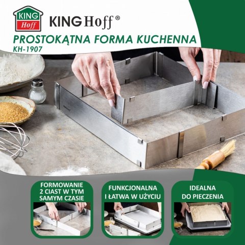 REGULOWANA FORMA DO CIASTA 34-52 X 27-18,5 X 5CM TORTOWNICA RANT CUKIERNICZY KINGHOFF KH-1907
