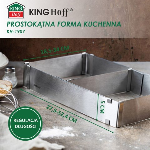 REGULOWANA FORMA DO CIASTA 34-52 X 27-18,5 X 5CM TORTOWNICA RANT CUKIERNICZY KINGHOFF KH-1907