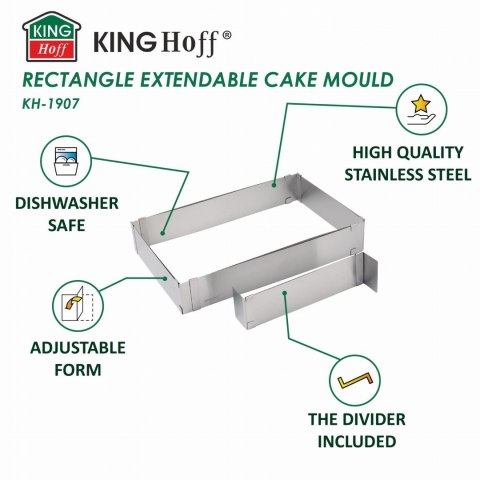 REGULOWANA FORMA DO CIASTA 34-52 X 27-18,5 X 5CM TORTOWNICA RANT CUKIERNICZY KINGHOFF KH-1907