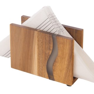 Serwetnik drewniany stojak na serwetki pojemnik organizer RIVER 12x8.5cm ORION 154308